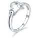MOISS Romantický stříbrný prsten se zirkony Srdce R000210 53 mm