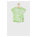 Dětské bavlněné tričko United Colors of Benetton zelená barva