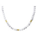 Manoki Pánský korálkový náhrdelník Alessio - bílý howlit WA698W Bílá/čirá 50 cm