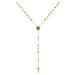 Evolution Group Zlatý 14 karátový náhrdelník růženec s křížem a medailonkem s Pannou Marií RŽ14 