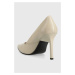 Kožené lodičky Calvin Klein GEO STILETTO PUMP 90 béžová barva, HW0HW01769