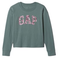 GAP V-LS ELV LOGO Dívčí tričko, khaki, velikost