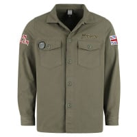 Iron Maiden Amplified Collection - Military Shirt - Shacket Košile khaki