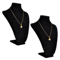 Flanelový stojan na náhrdelníky a řetízky, černý, 23 × 11,5 × 30 cm 2 ks