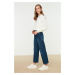 Trendyol Indigo 100% Cotton High Waist Wide Leg Jeans