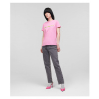 Tričko karl lagerfeld future logo t-shirt růžová