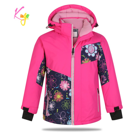 Dívčí zimní bunda KUGO PB3889, růžová Barva: Růžová