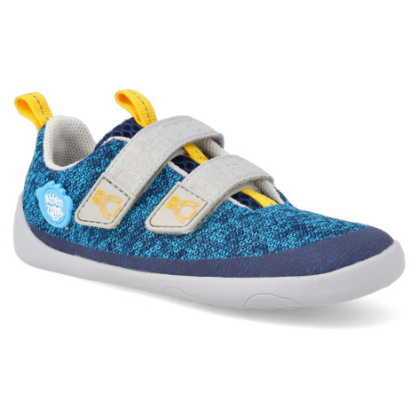 Barefoot tenisky Affenzahn - Sneaker Knit Happy-Penquin vegan modré