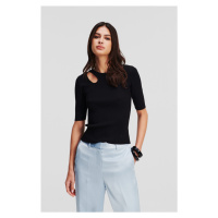 Svetr karl lagerfeld cut out knit top black