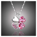 Sisi Jewelry Náhrdelník Swarovski Elements Čtyřlístek pro štěstí - růžový NH1074-N9554-4 Růžová 