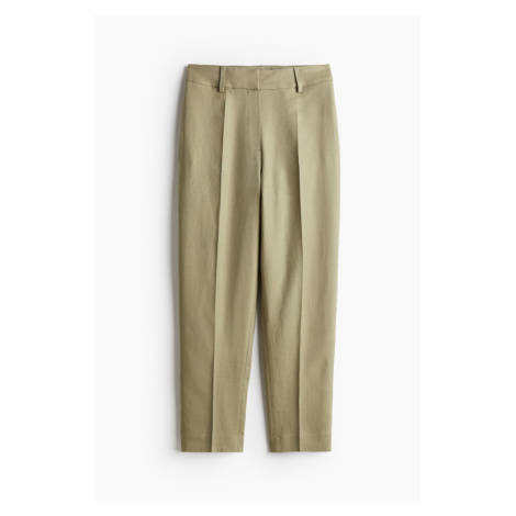 H & M - Kalhoty z lněné směsi - zelená H&M