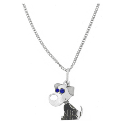 Praqia Dívčí stříbrný náhrdelník Pejsek KO2068_CU035_40_RH (řetízek, přívěsek)