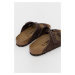 Nubukové pantofle Birkenstock Arizona hnědá barva