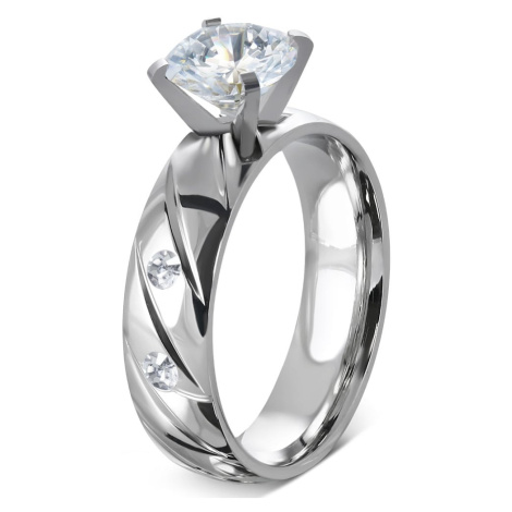Zásnubní prsten z chirurgické oceli luxury shine Kesi