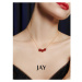 JAY Stříbrný náhrdelník Chiara - stříbro 925/1000, achát JAY-0060-YY21068 Červená 45 cm