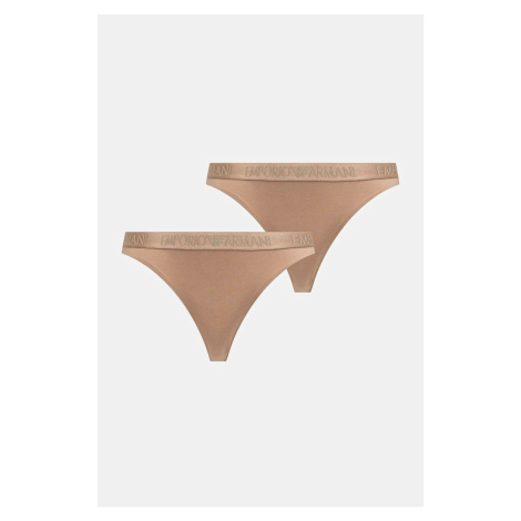 Tanga Emporio Armani Underwear 2-pack béžová barva, 163337 4F235