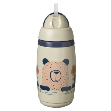 Tommee Tippee Superstar Insulated Straw hrnek s brčkem pro děti 12m+ Grey 266 ml