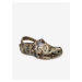 Khaki vzorované pantofle Crocs Crocband Realtree