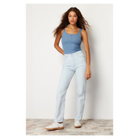 Trendyol Ice Blue High Waist Straight Jeans