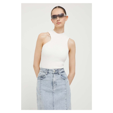 Top HUGO dámský, béžová barva Hugo Boss