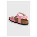 Dětské sandály Birkenstock Rio Kids BF Patent růžová barva