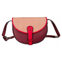 LULUCASTAGNETTE VÍNOVÁ CROSSBODY KABELKA S RŮŽOVÝM LEMOVÁNÍM