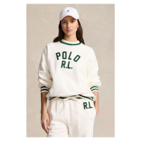 Mikina Polo Ralph Lauren dámská, bílá barva, s aplikací, 211941211