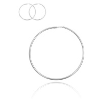 Stříbrné náušnice 925 - lesklé hladké kruhy, 60 mm