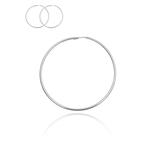 Stříbrné náušnice 925 - lesklé hladké kruhy, 60 mm Šperky eshop
