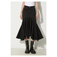 Džínová sukně VETEMENTS Denim Midi Skirt černá barva, mini, áčková, WE64SK700B