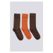 PONOŽKY GANT D2. CHECK SOCKS 3-PACK GIFT BOX hnědá