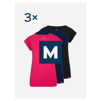 Triplepack dámských triček ALTA malina, černá, navy - M