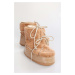 Shoeberry Women's Snowie Mink Hairy Thick Sole Snow Boots