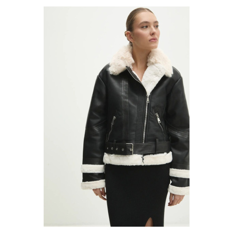 Křivák Answear.LAB dámská, černá barva, přechodná, oversize