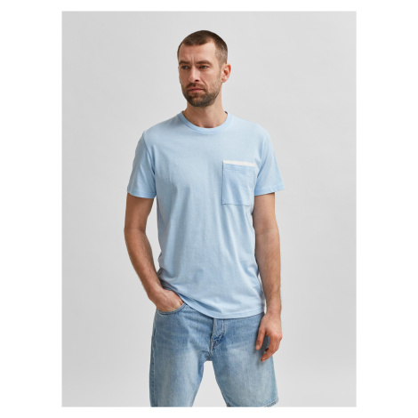 Světle modré tričko s kapsou Selected Homme Robert - Pánské