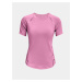 Růžové dámské tričko Under Armour UA Rush Scallop SS