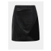 Černá koženková sukně s detailem v semišové úpravě VILA Hallo