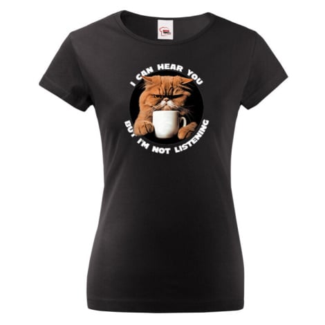 Dámské tričko Naštvaná kočka - vtipné tričko BezvaTriko