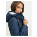 Tmavě modrý dámský zimní kabát s kapucí Ragwear Tunned