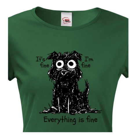 Dámské vtipné tričko s potiskem Pejska ve stresu BezvaTriko