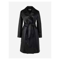 Černý dámský koženkový kabát JDY Vicos
