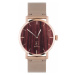 Dřevěné hodinky s řemínkem z pravé kůže BeWooden Red Wine Watch