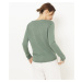 CAMAIEU zelené lehký lněný svetr