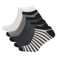 DEFACTO Men's 5-Piece Cotton Booties Socks