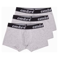 Ombre Clothing Šedé pánské bavlněné boxerky U159 (3 ks)