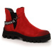 Semišové dámské boty na platformě Potocki W WOL105B červené