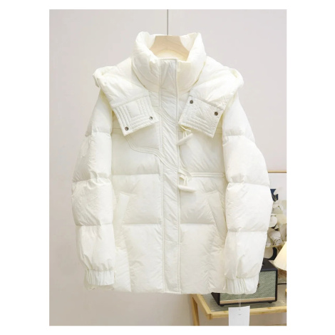 Dlouhá dámská zimní bunda se zipem a kapucí