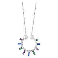 Silver Cat Dámský náhrdelník se zirkony a perlami SC349