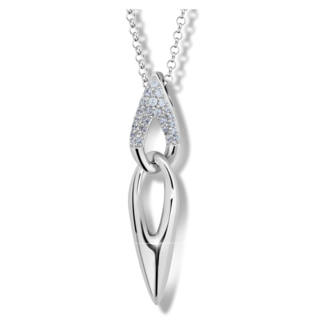 Modesi Elegantní náhrdelník ze stříbra M41086 (řetízek, přívěsek)
