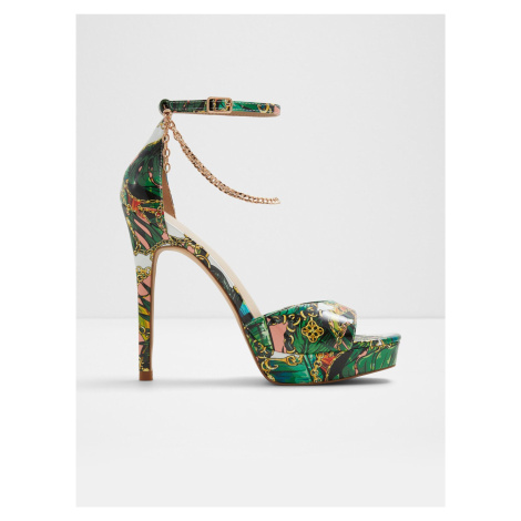 Zelené dámské vzorované sandály na vysokém podpatku ALDO Prisilla
